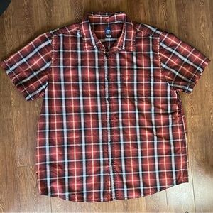 Men's Button Down Shirt by Route 66 - Size 2XL - Short Sleeve- Red Plaid